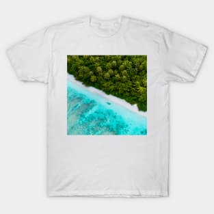 Blue Ocean Waves And Yellow Sand T-Shirt